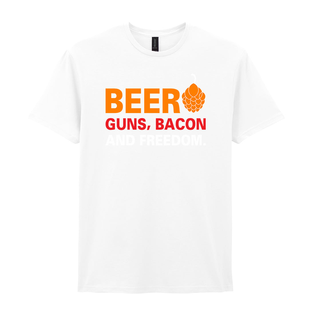 Beer Guns Bacon and Freedom | Unisex Graphic T-Shirt – Design 1