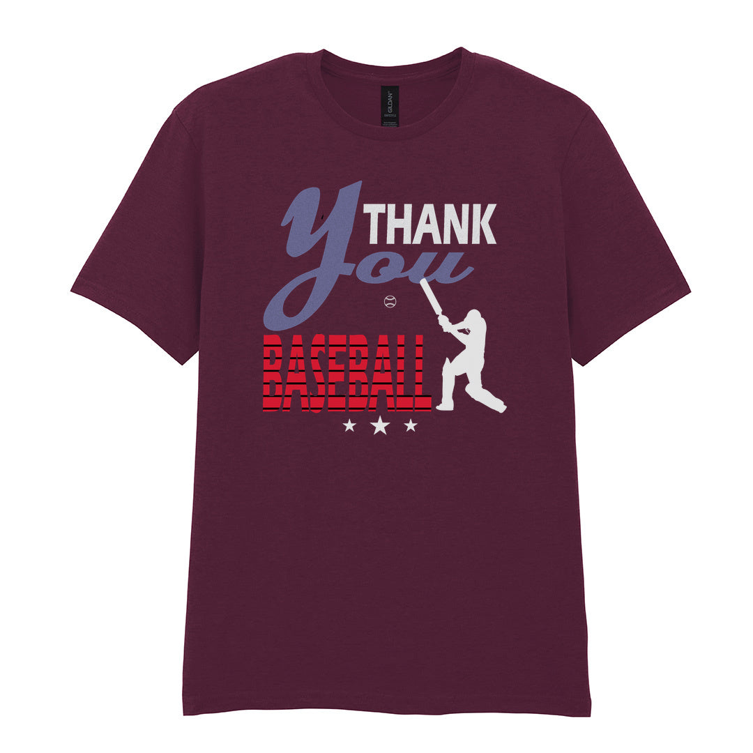 IPRINTOP Thank You Baseball Graphic T-Shirt in Maroon - batter and thank-you slogan