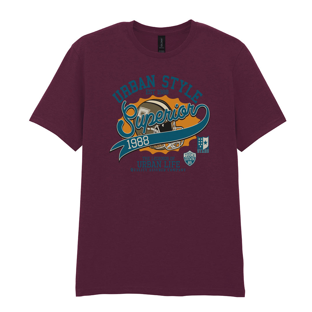 IPRINTOP Baseball Spirit - Design 1 Graphic T-Shirt in Maroon - Urban Style Superior lettering
