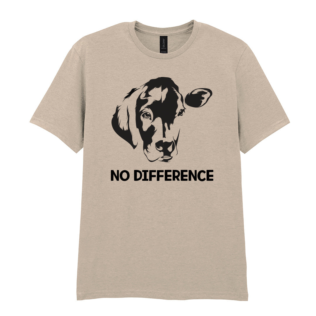 IPRINTOP No Difference Graphic T-Shirt in Sand - cow and dog face illustration