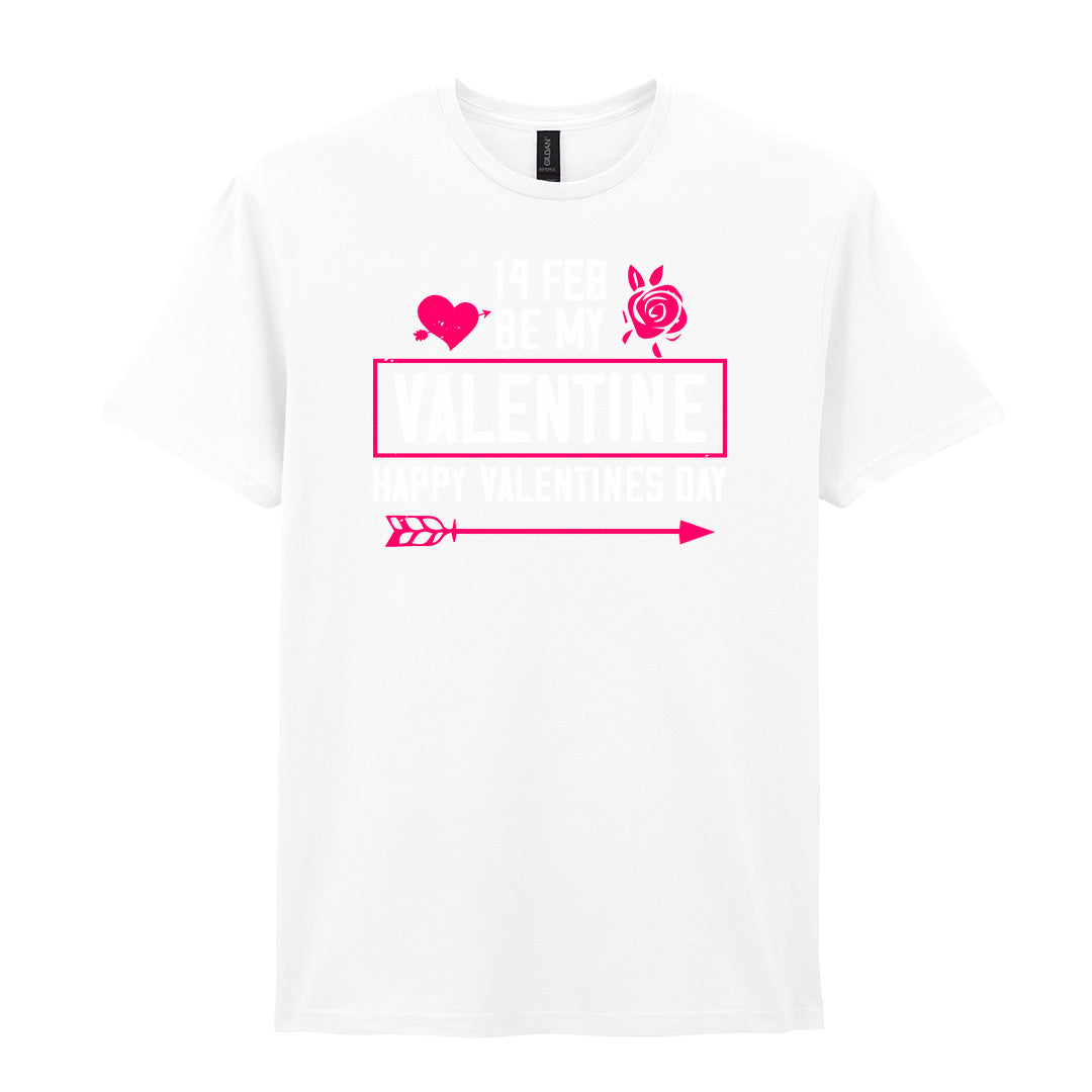 IPRINTOP Be My Valentine Graphic T-Shirt in White - decorative love-themed lettering