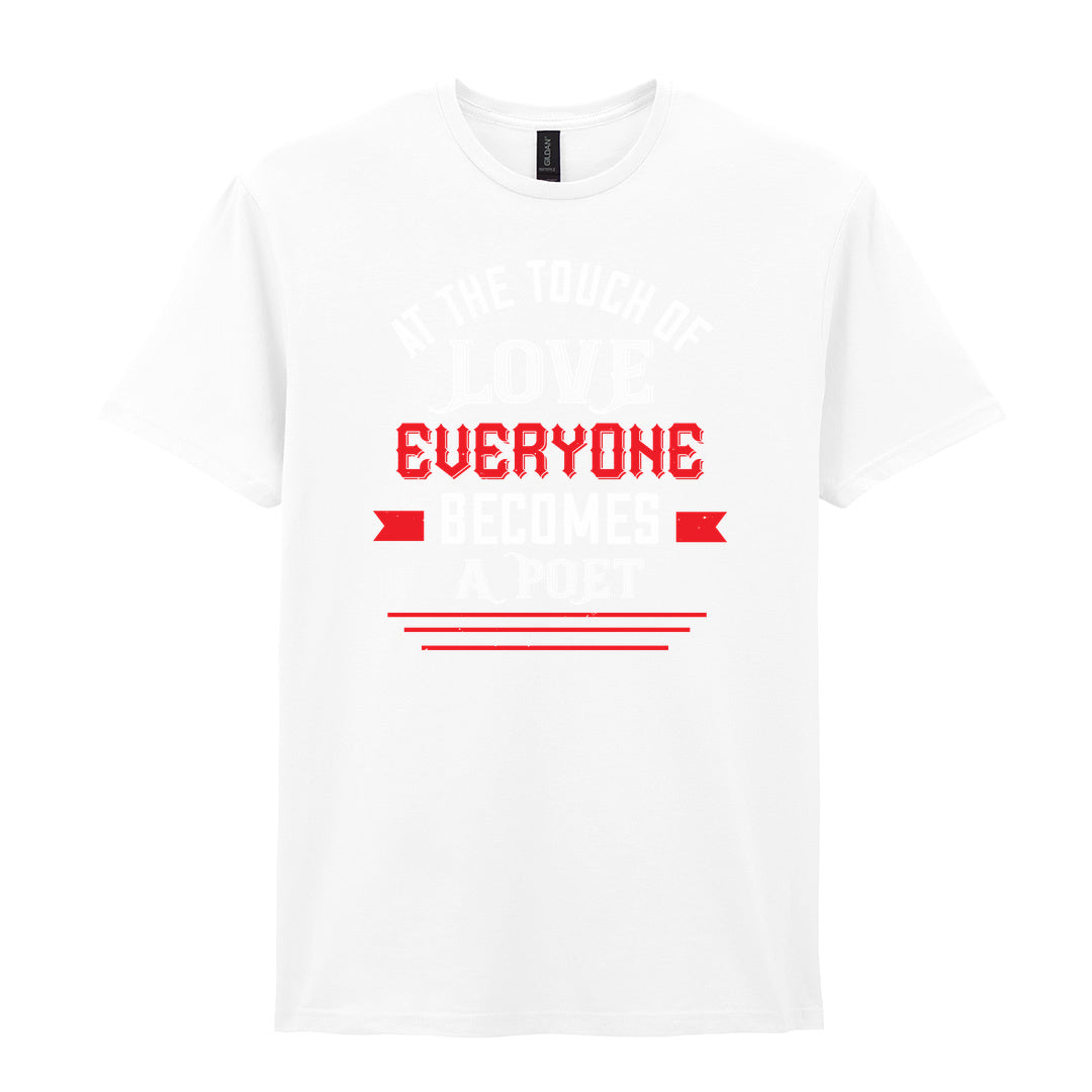 IPRINTOP At the Touch of Love Graphic T-Shirt in White - white and red poetry quote