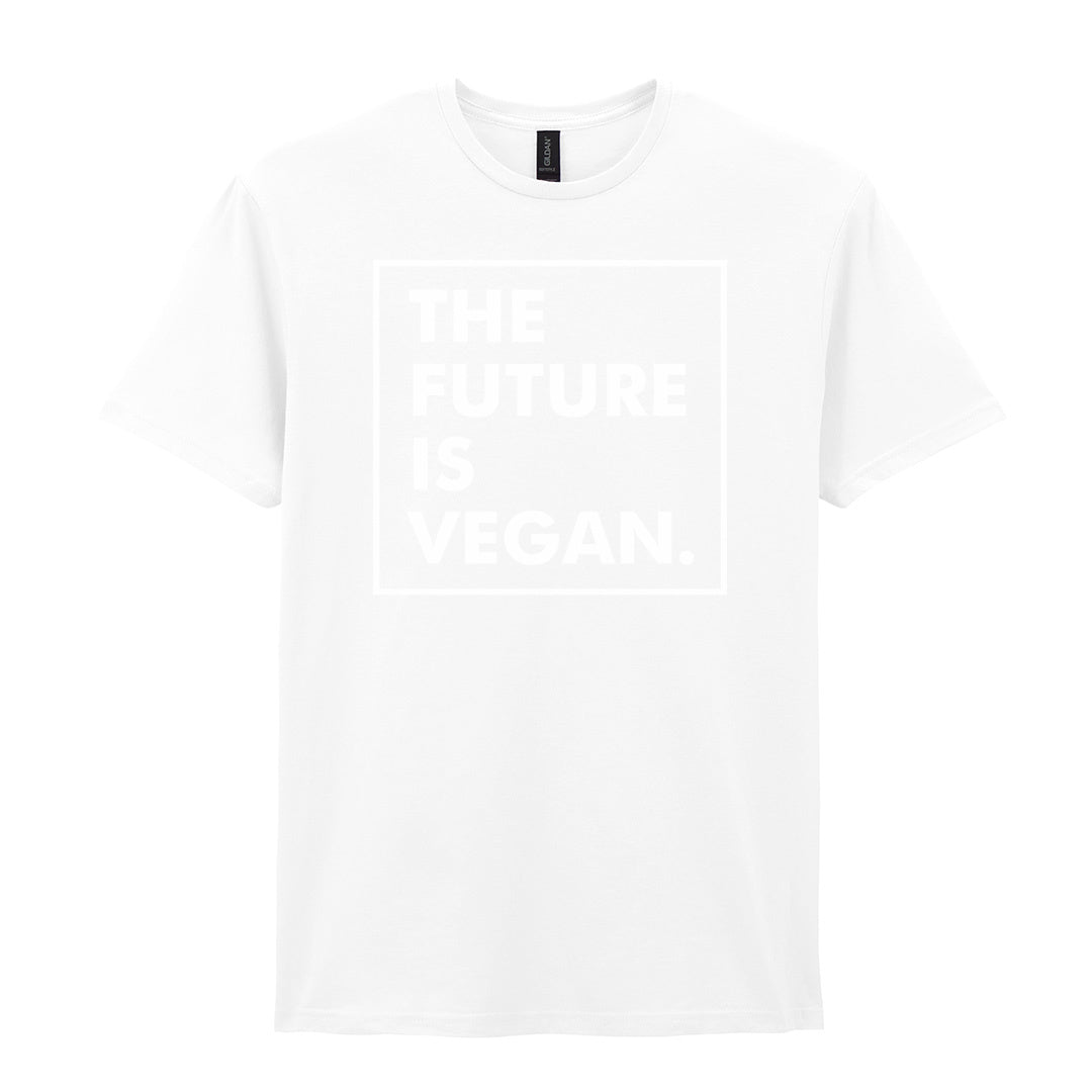IPRINTOP The Future Is Vegan Graphic T-Shirt in White - The Future Is Vegan framed lettering