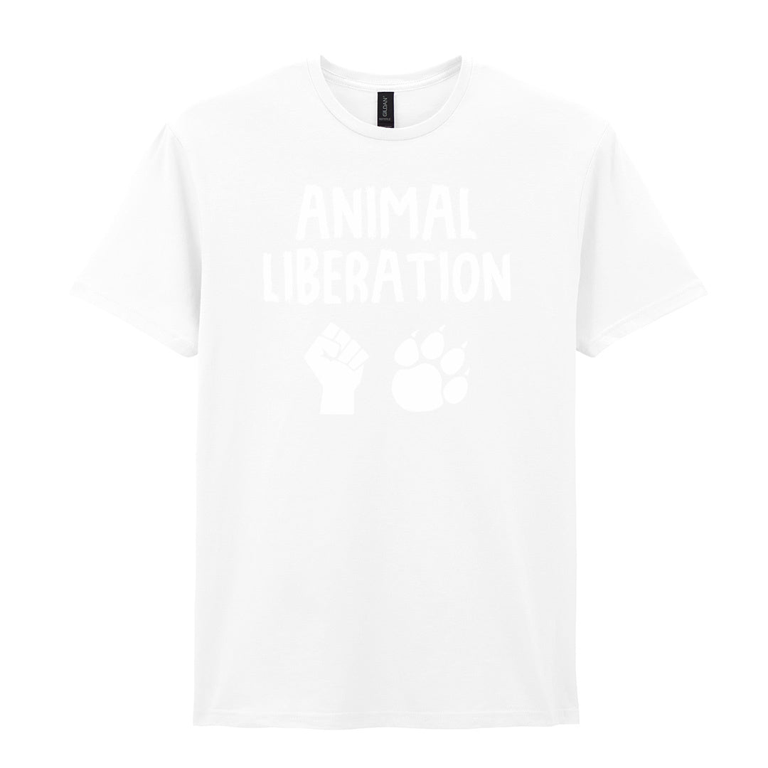 IPRINTOP Animal Liberation Graphic T-Shirt in White - raised fist and animal paw