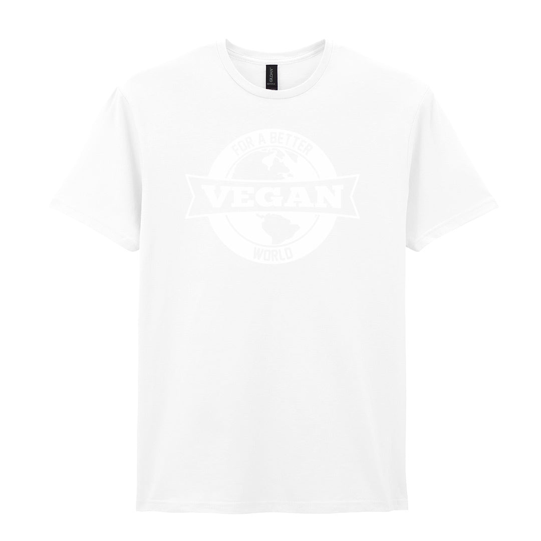 IPRINTOP For Better Vegan World Graphic T-Shirt in White - Vegan globe emblem