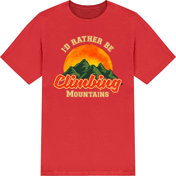 I'd Rather Be Climbing graphic T-shirt mockup