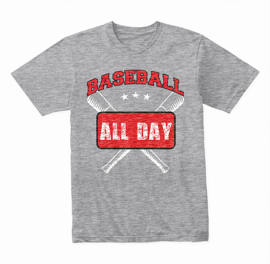 Baseball All Day graphic T-shirt mockup