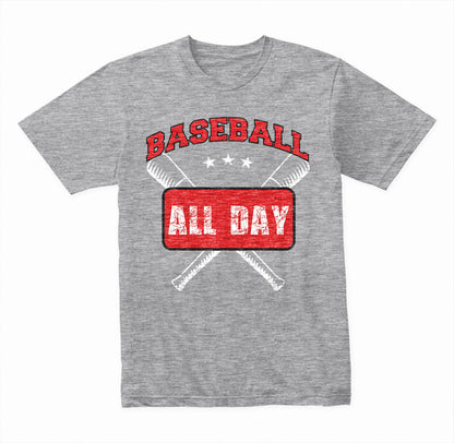 Baseball All Day graphic T-shirt mockup