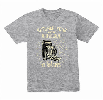 Replace Fear of Unknown with Curiosity graphic T-shirt - image 3