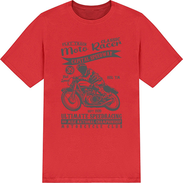 Flat Track Moto Classic Racer T-Shirt | Unisex & Stylish