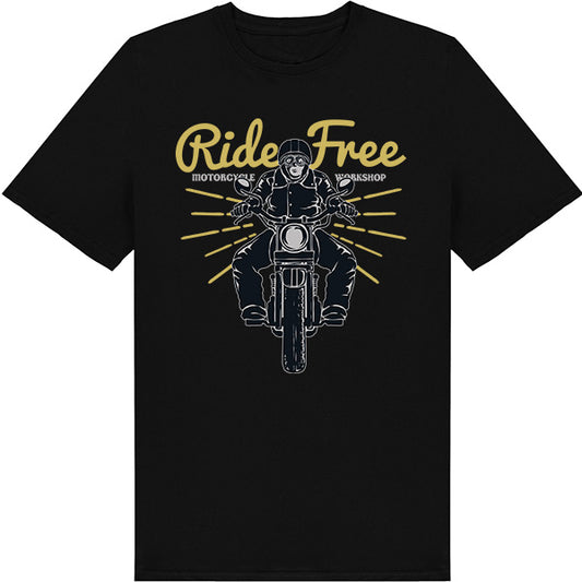 Ride Free Motorcycle Workshop T-Shirt | Unisex & Stylish