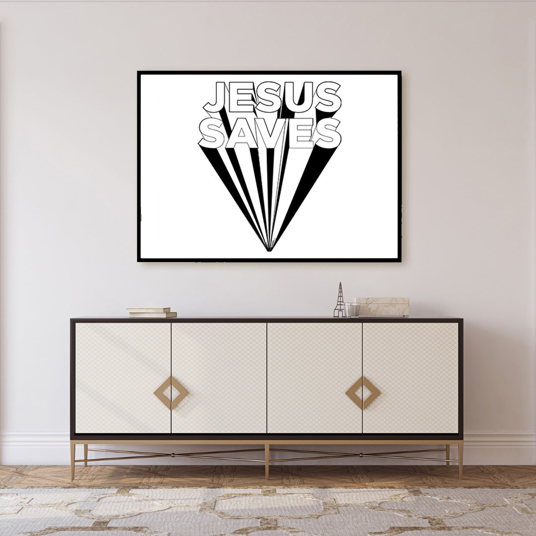 Jesus Saves Framed Art Print | Christian Equestrian Decor
