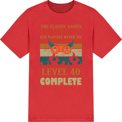 Classic Gamer 1980 T-Shirt - "Old Players Never Die" | Unisex