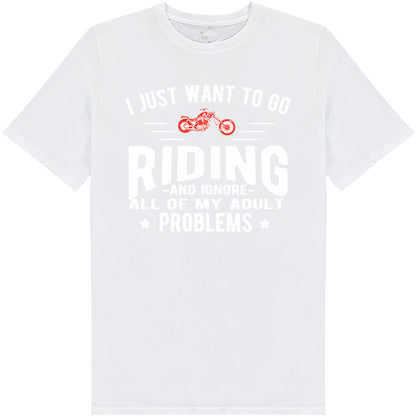 Riding & Ignore Problems T-Shirt | Unisex Motorcycle Tee