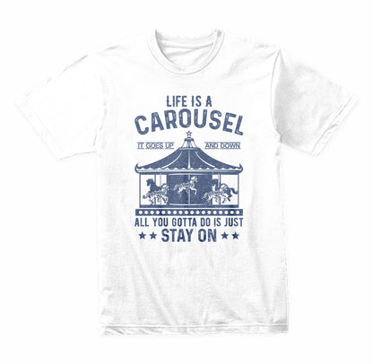 Life Is A Carousel graphic T-shirt mockup