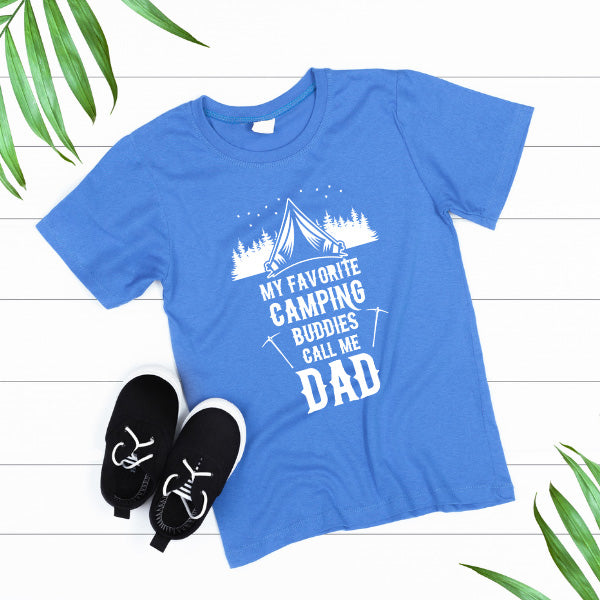 My Favourite Camping Buddies Call Me Dad graphic T-shirt mockup