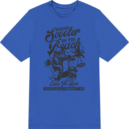Unisex Motorbike Rider T-Shirt - Beach Ride Design