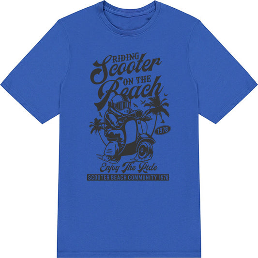 Unisex Motorbike Rider T-Shirt - Beach Ride Design