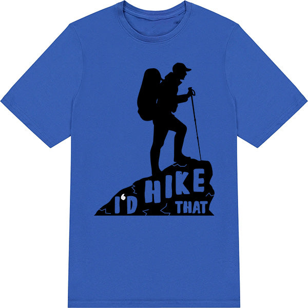 I'd Hike That graphic T-shirt mockup