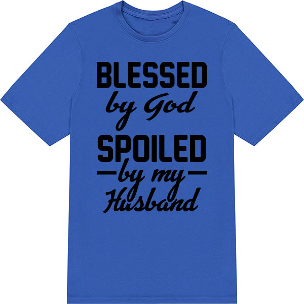 Blessed By God Spoiled By My Husband graphic T-shirt - image 5