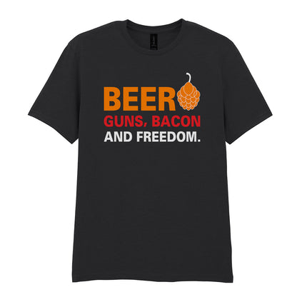 Beer Guns Bacon and Freedom | Unisex Graphic T-Shirt – Design 1
