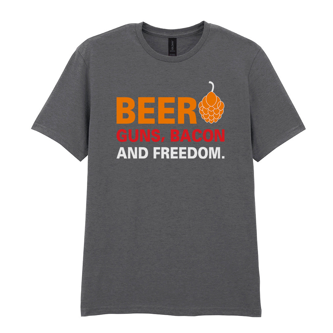 Beer Guns Bacon and Freedom | Unisex Graphic T-Shirt – Design 1