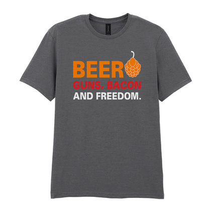 Beer Guns Bacon and Freedom | Unisex Graphic T-Shirt – Design 1