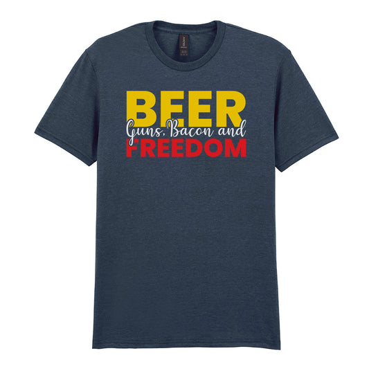 Beer Guns Bacon and Freedom | Unisex Graphic T-Shirt – Design 2