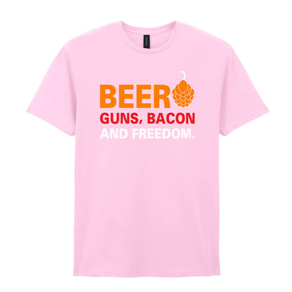 Beer Guns Bacon and Freedom | Unisex Graphic T-Shirt – Design 1