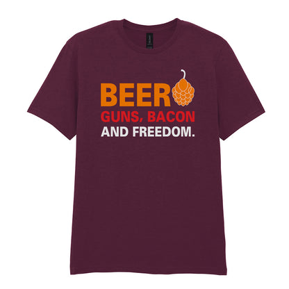 Beer Guns Bacon and Freedom | Unisex Graphic T-Shirt – Design 1