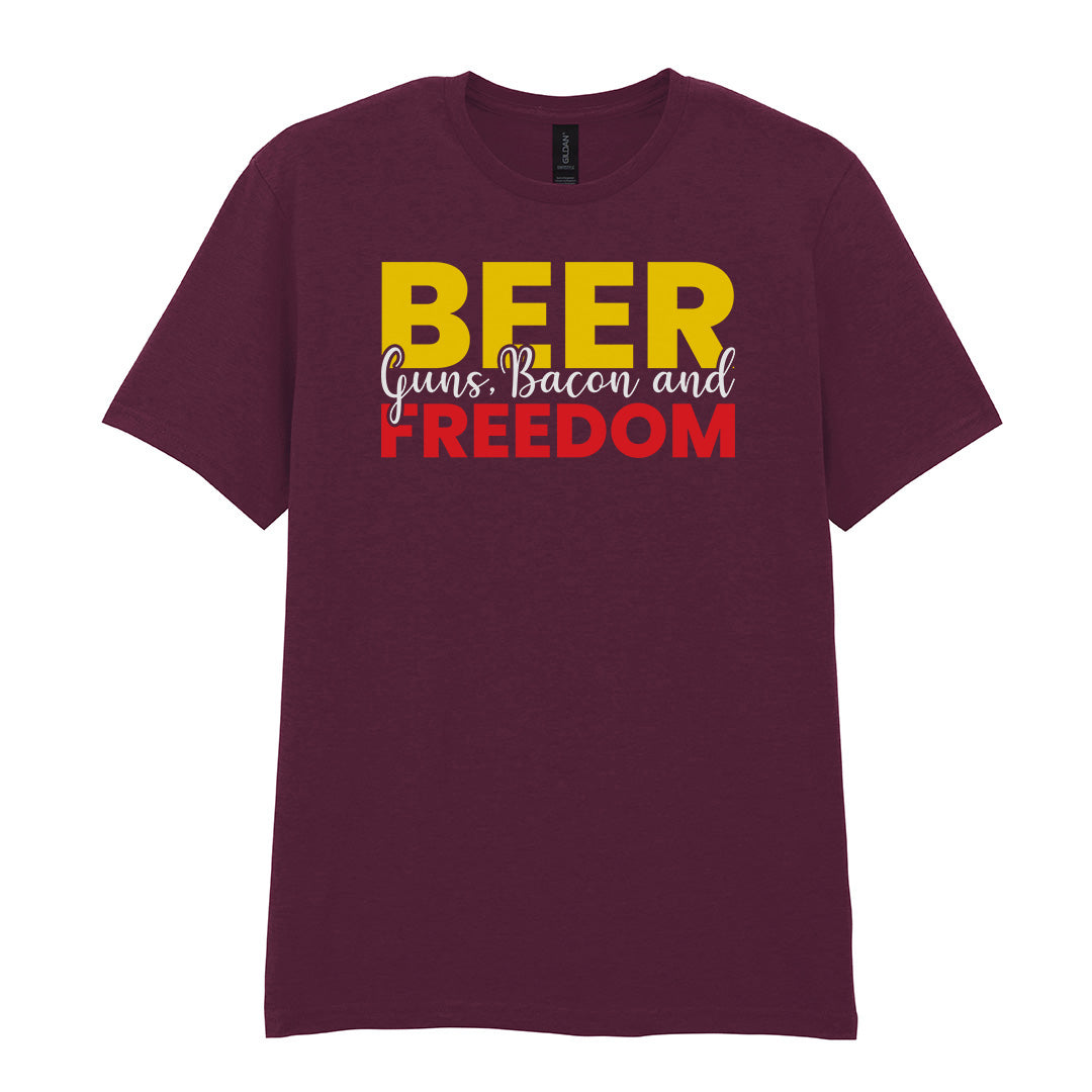 Beer Guns Bacon and Freedom | Unisex Graphic T-Shirt – Design 2