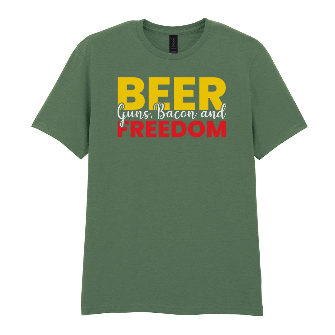 Beer Guns Bacon and Freedom | Unisex Graphic T-Shirt – Design 2