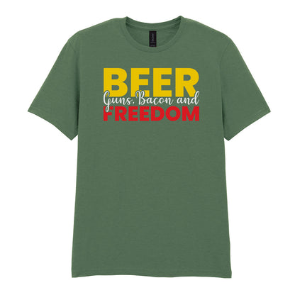 Beer Guns Bacon and Freedom | Unisex Graphic T-Shirt – Design 2