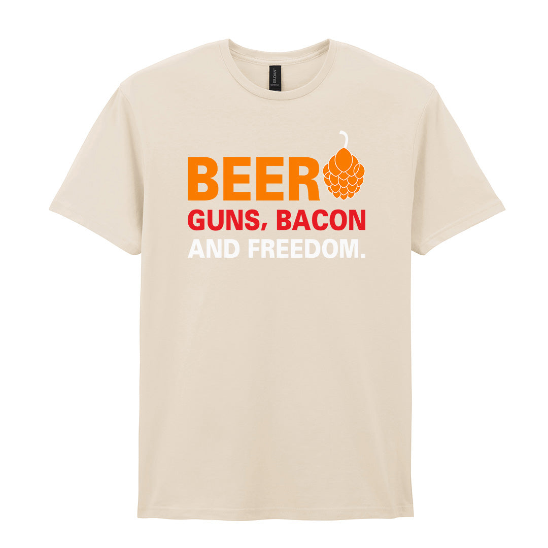 Beer Guns Bacon and Freedom | Unisex Graphic T-Shirt – Design 1