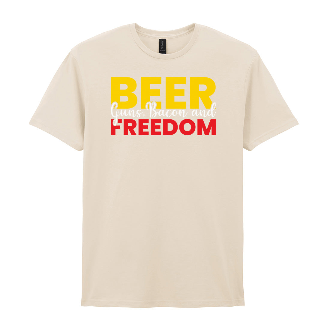 Beer Guns Bacon and Freedom | Unisex Graphic T-Shirt – Design 2