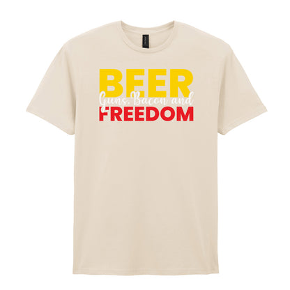 Beer Guns Bacon and Freedom | Unisex Graphic T-Shirt – Design 2