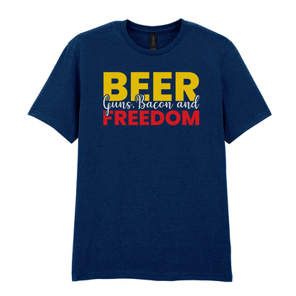 Beer Guns Bacon and Freedom | Unisex Graphic T-Shirt – Design 2