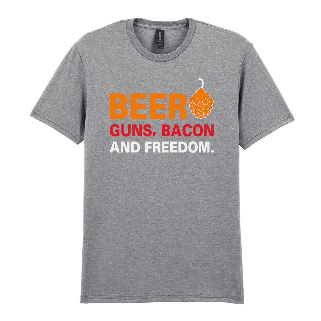 Beer Guns Bacon and Freedom | Unisex Graphic T-Shirt – Design 1