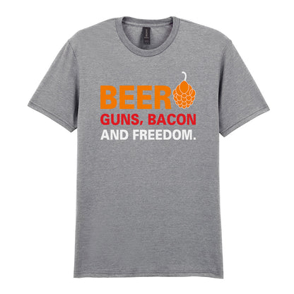 Beer Guns Bacon and Freedom | Unisex Graphic T-Shirt – Design 1