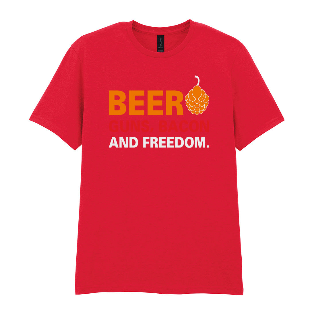 Beer Guns Bacon and Freedom | Unisex Graphic T-Shirt – Design 1