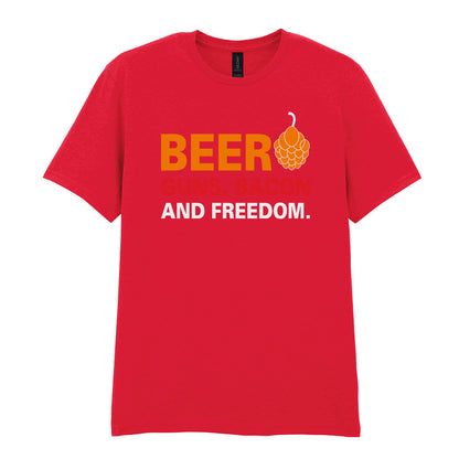 Beer Guns Bacon and Freedom | Unisex Graphic T-Shirt – Design 1