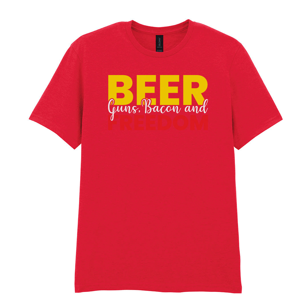 Beer Guns Bacon and Freedom | Unisex Graphic T-Shirt – Design 2