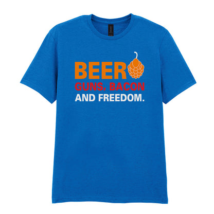 Beer Guns Bacon and Freedom | Unisex Graphic T-Shirt – Design 1