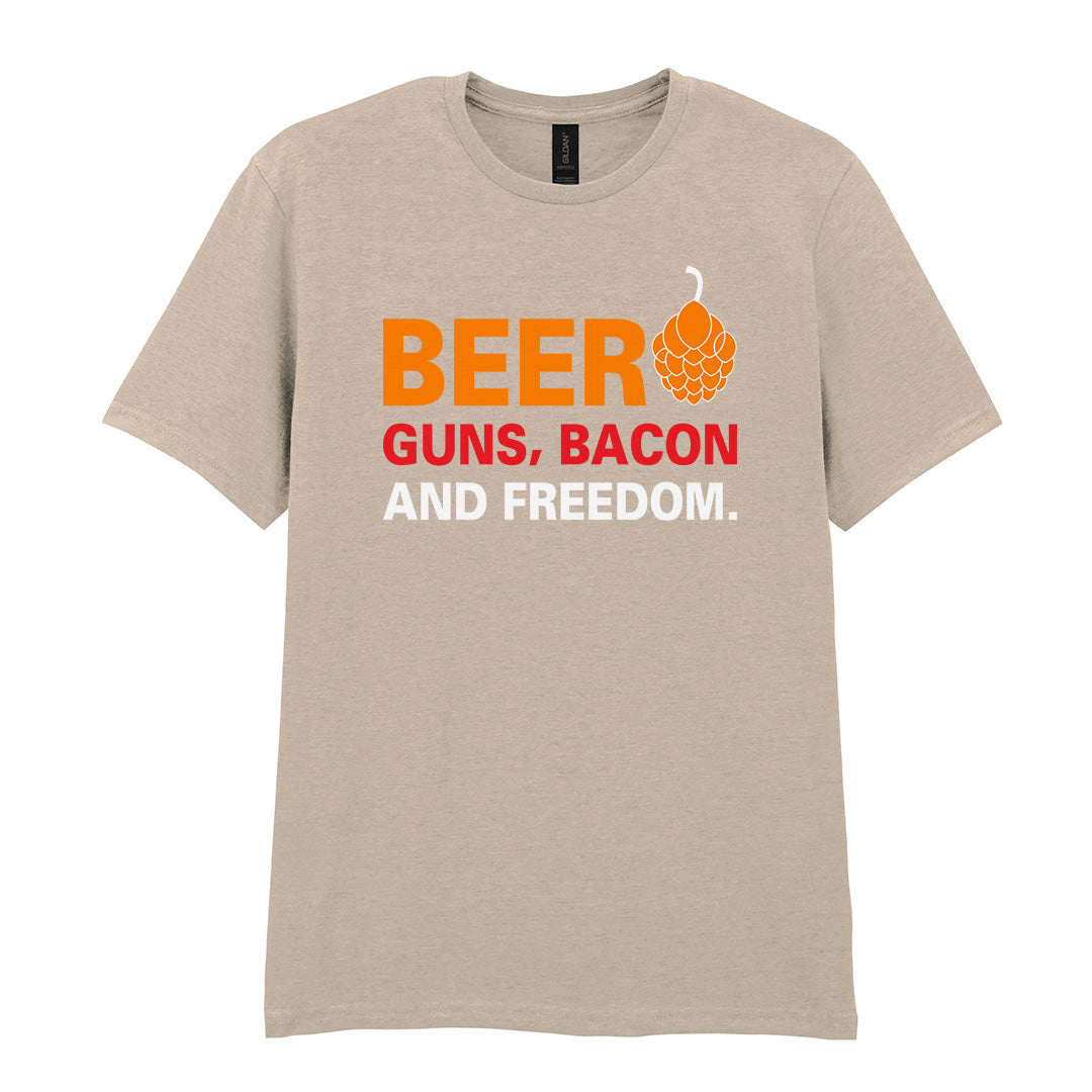 Beer Guns Bacon and Freedom | Unisex Graphic T-Shirt – Design 1