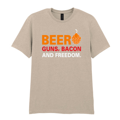 Beer Guns Bacon and Freedom | Unisex Graphic T-Shirt – Design 1