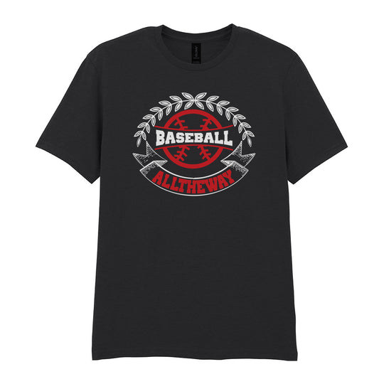 IPRINTOP Baseball Spirit - Design 3 Graphic T-Shirt in Black - red baseball badge