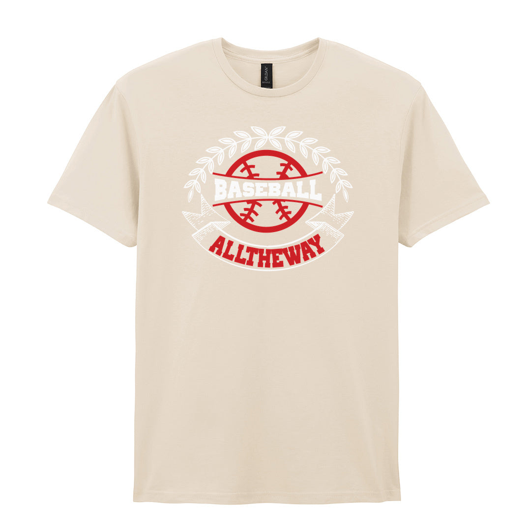 IPRINTOP Baseball Spirit - Design 3 Graphic T-Shirt in Natural - red baseball badge