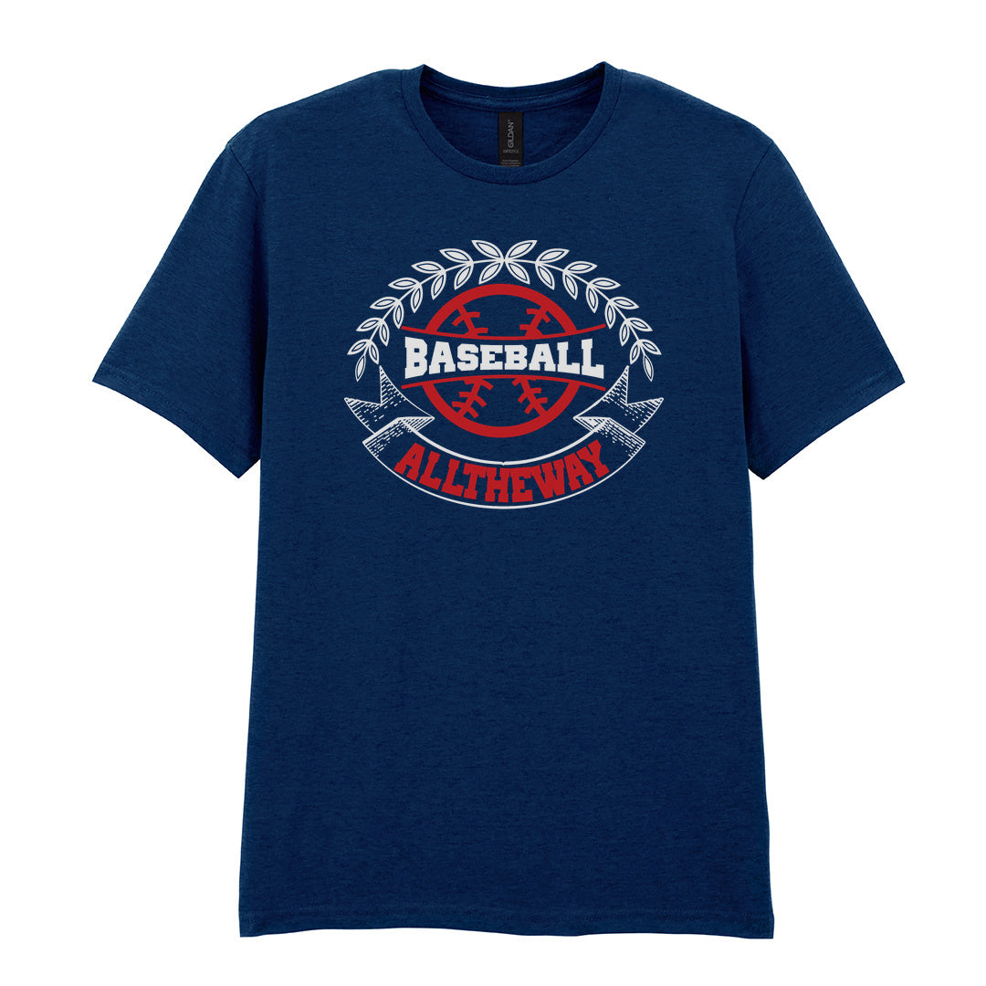 IPRINTOP Baseball Spirit - Design 3 Graphic T-Shirt in Navy - red baseball badge