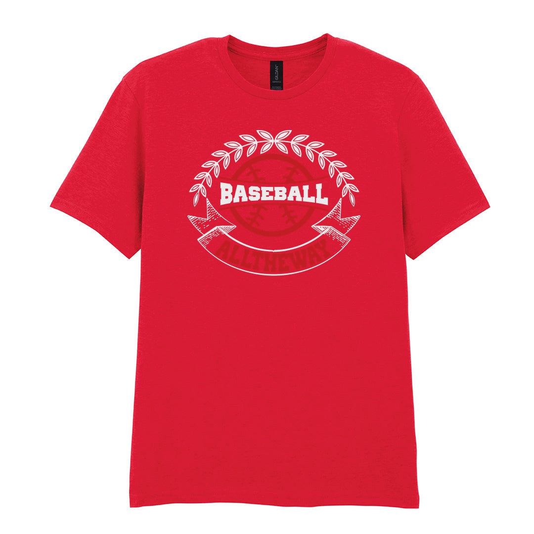 IPRINTOP Baseball Spirit - Design 3 Graphic T-Shirt in Red - red baseball badge