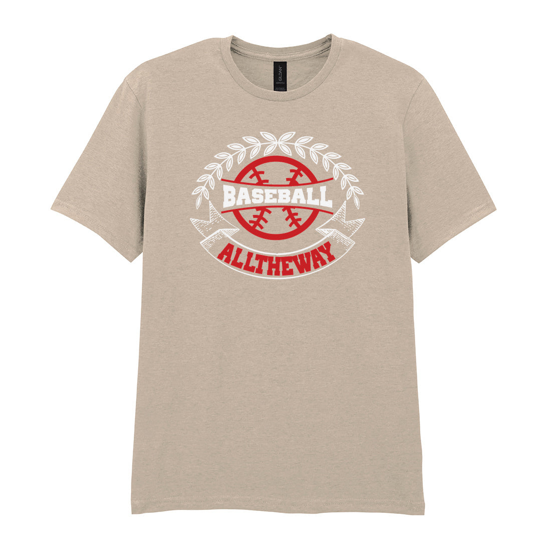 IPRINTOP Baseball Spirit - Design 3 Graphic T-Shirt in Sand - red baseball badge